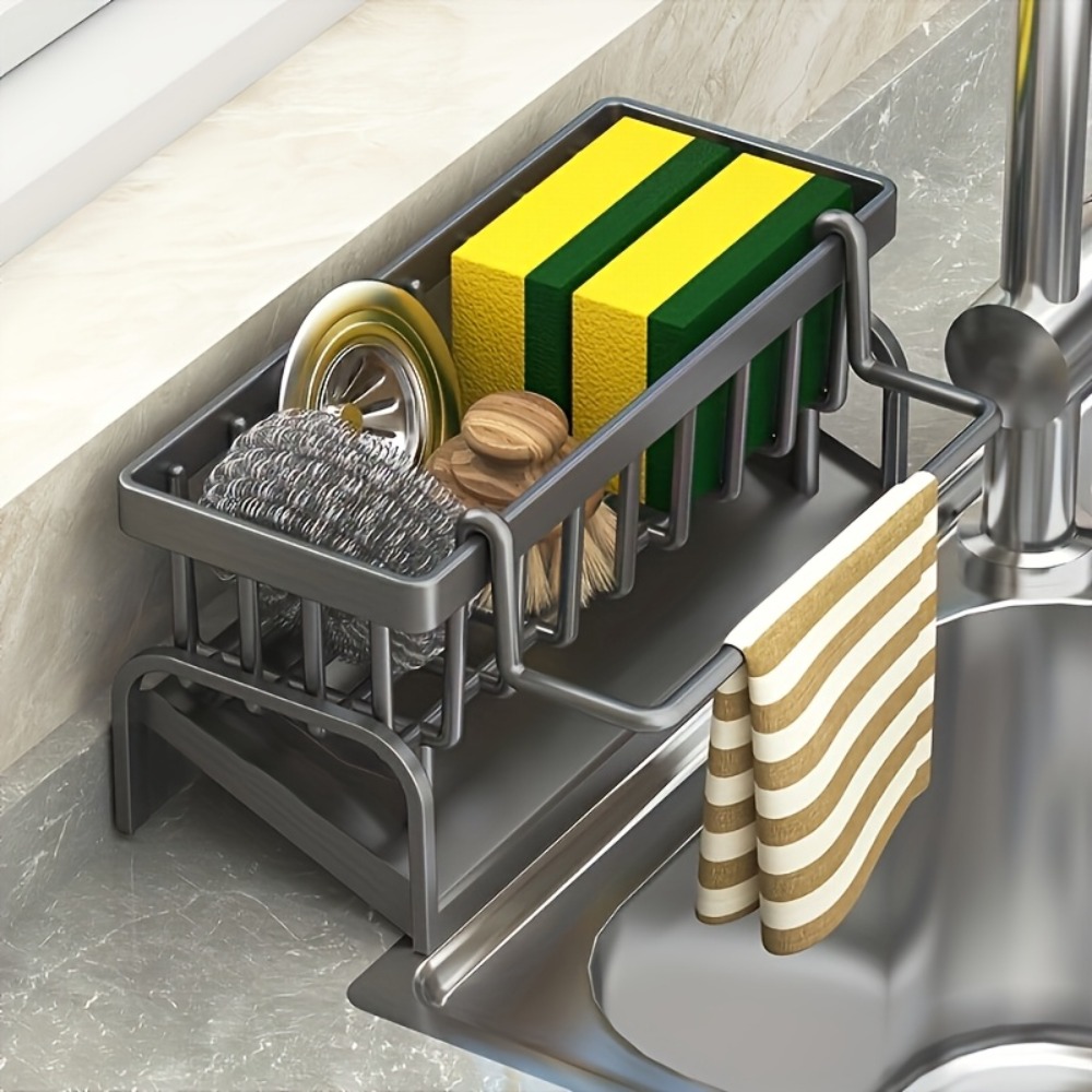 Commercial Kitchen Floor Drain - Kitchen Sink Caddy Sponge Holder, Rustproof
