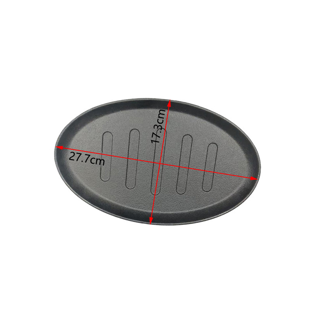 Teppanyaki Grill Table - Oval Cast Iron Steak Plate Set