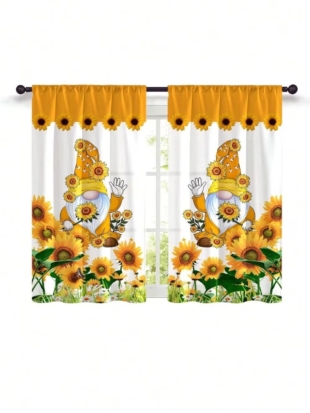 2Pcs Checkered Sunflower Print - огляд і ціна Commercial Kitchen Canopy