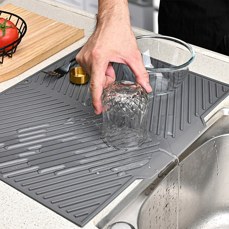 Silicone Dish Draining Mat, Po - огляд і ціна Commercial Kitchen Floor Drain
