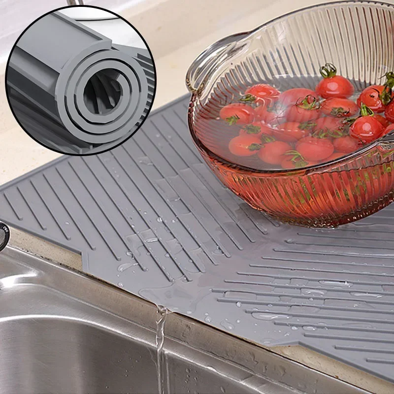 Silicone Dish Draining Mat, Po - огляд і ціна Commercial Kitchen Floor Drain