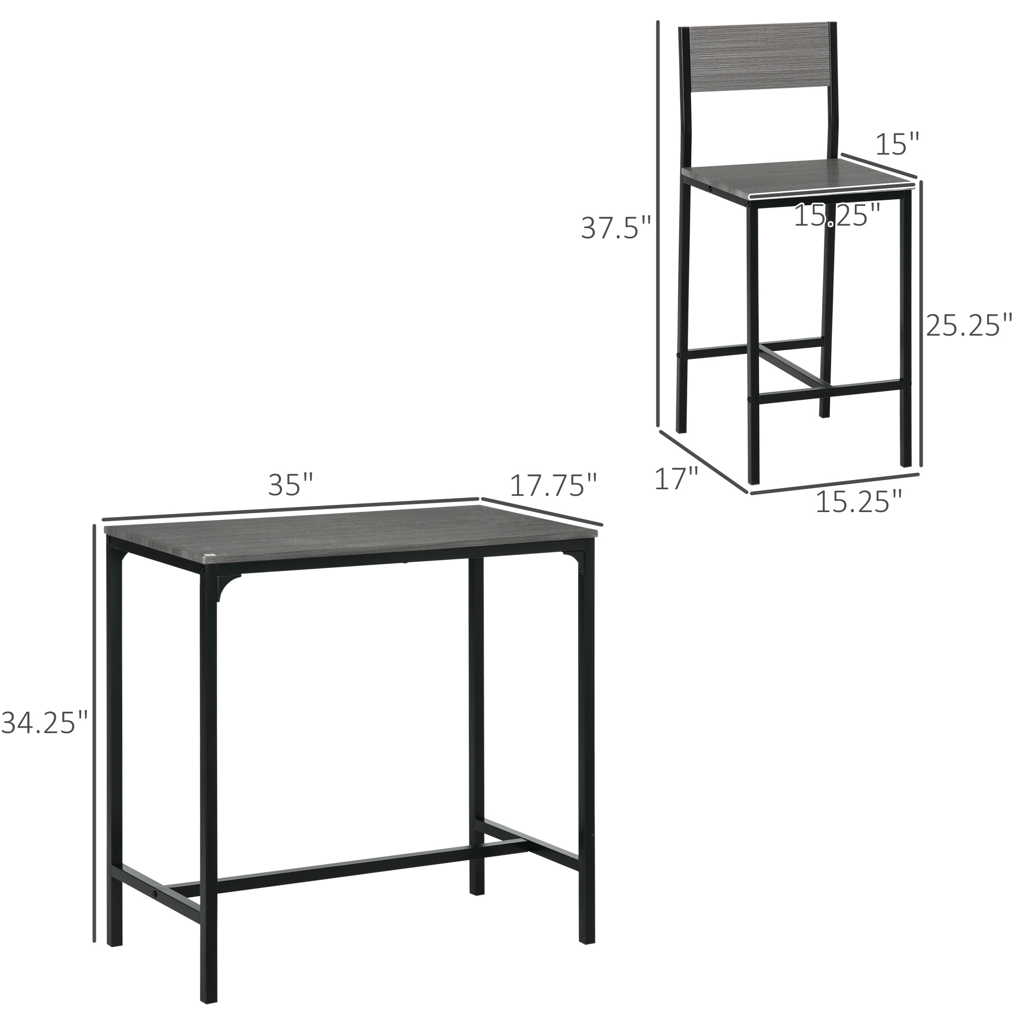 3 Piece Bar Table and Chairs,  - огляд і ціна Commercial Kitchen Small Space