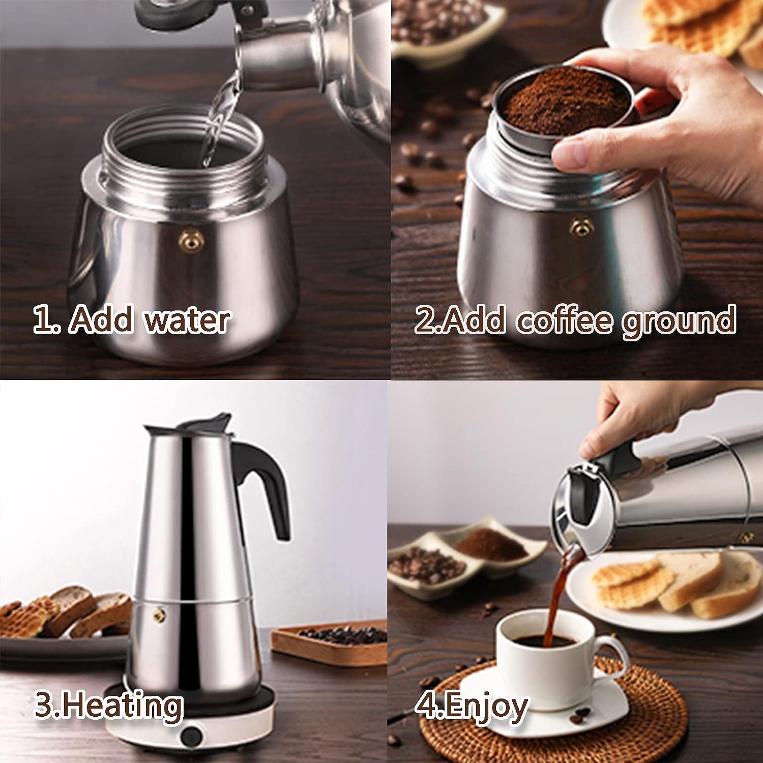 4/6/9 Cups Moka Pot Caffe Mach - огляд і ціна Commercial Espresso Machine