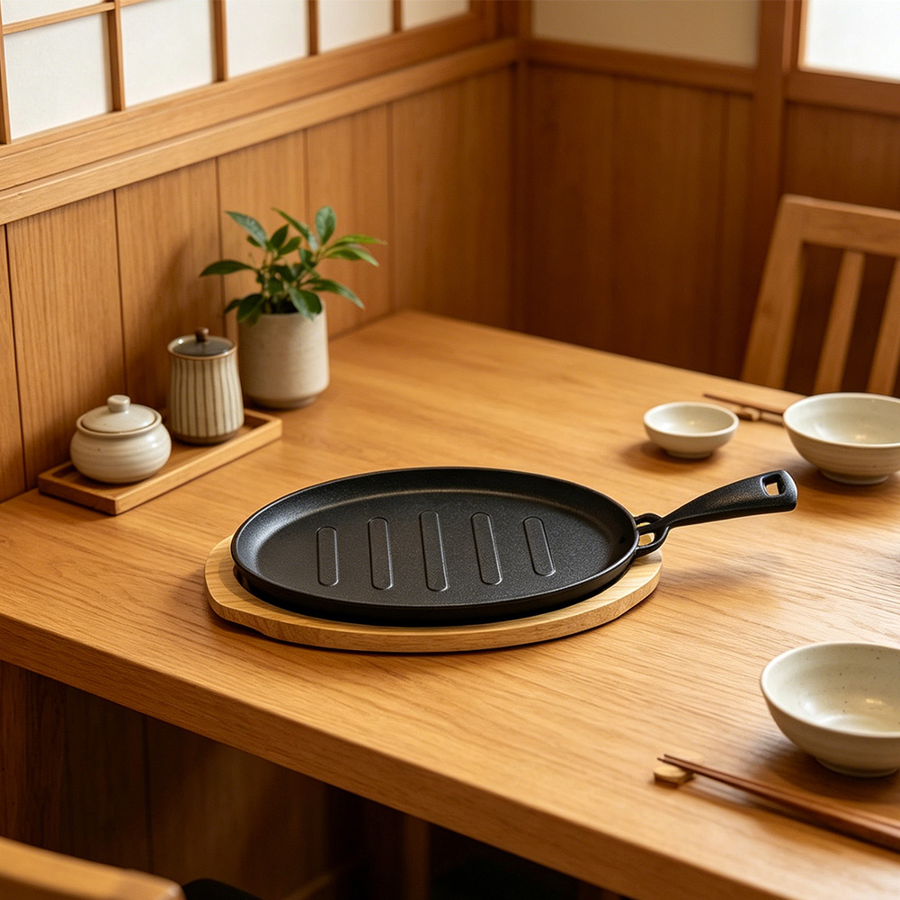 Oval Cast Iron Steak Plate Set - огляд і ціна Teppanyaki Grill Table